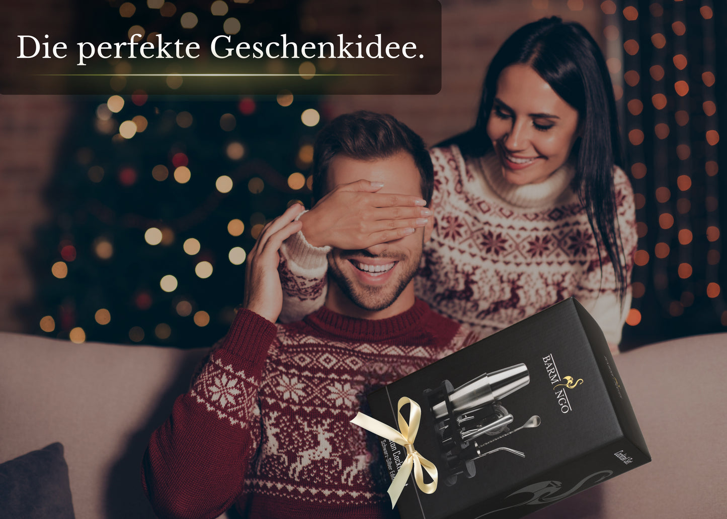 BARMINGO Boston Cocktail Set 11-teilig | Farbe: Silber | 825 ml Boston Set mit Holzständer und Barzubehör