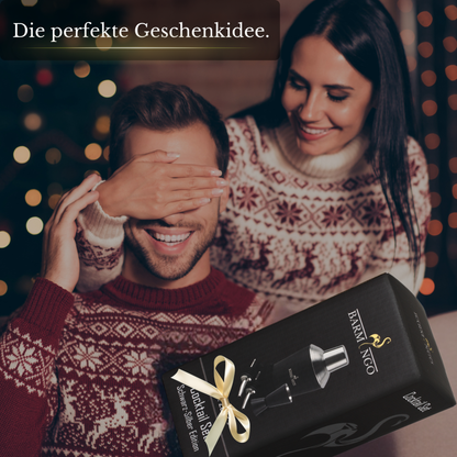 BARMINGO Cocktail Set 5-teilig | Farbe: Schwarz-Silber | 500 ml Shaker Set mit Barzubehör und Transporttasche