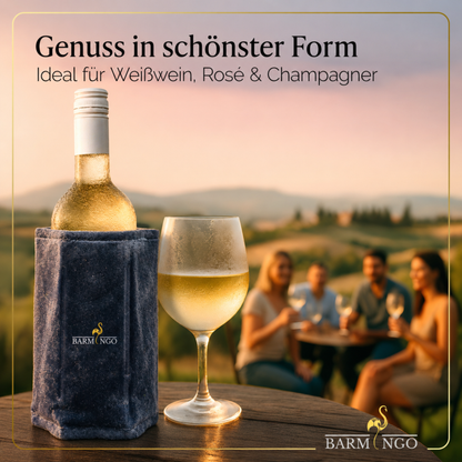 BARMINGO Weinkühlermanschetten | 2 Stück | Farbe: Schwarz | Für Wein, Sekt, Champagner
