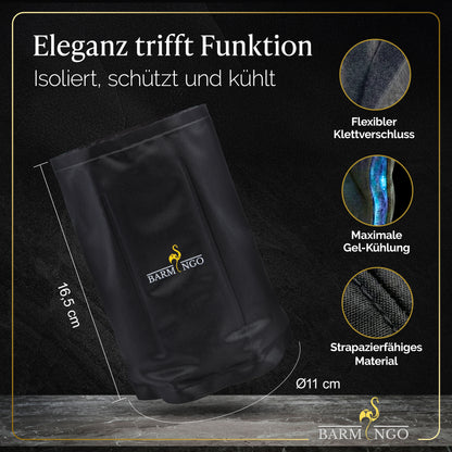 BARMINGO Weinkühlermanschetten | 2 Stück | Farbe: Schwarz | Für Wein, Sekt, Champagner