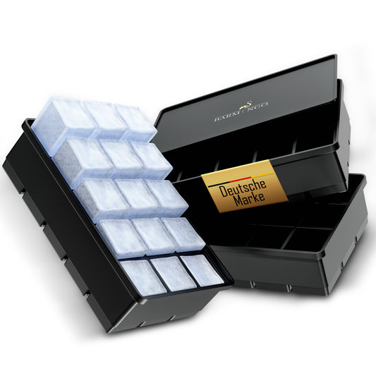 BARMINGO Eiswürfelform XXL mit Deckel | 3er Set | Farbe: Schwarz